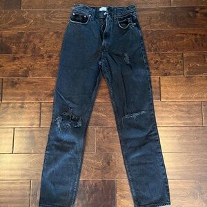 Abercrombie Ultra High Rise 90s Straight Black Jeans